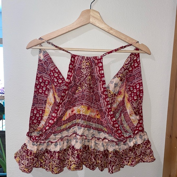 Free People Floral Flowy Tank Top Medium - Picture 4 of 6